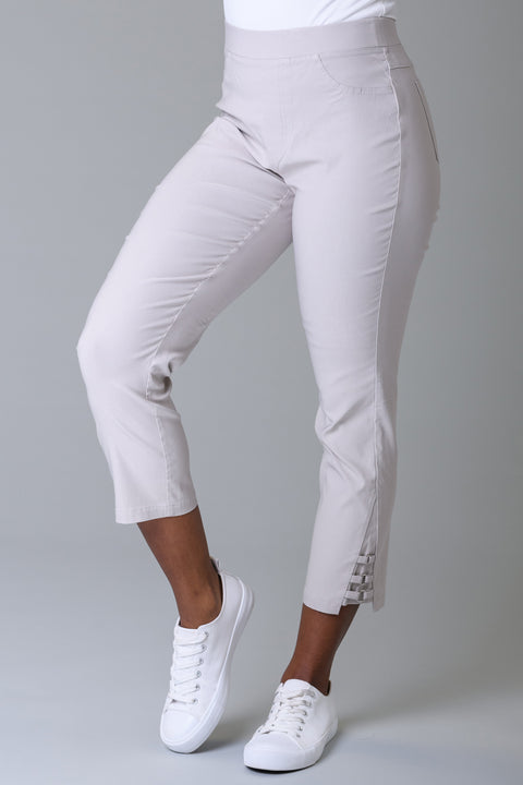 Eyelet trousers TAUPE