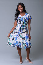 Flora Print Dress BLUE/GREEN