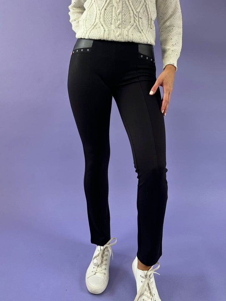 PU Detail Jegging-Trousers-Paco