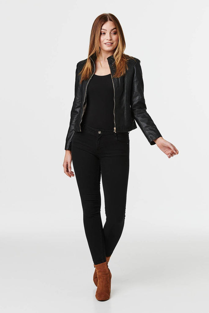 PU Jacket J508609 BLACK-Jackets-Paco