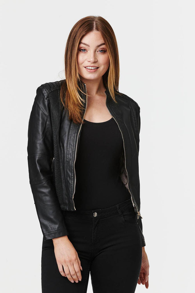PU Jacket J508609 BLACK-Jackets-Paco
