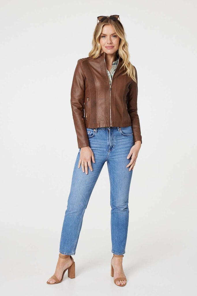PU Jacket J508609 TAN-Jackets-Paco