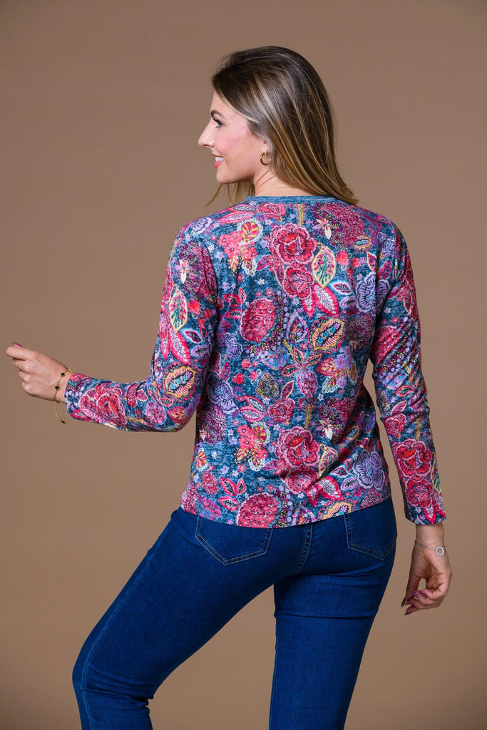 Paisley Print Burnout Top-Tops-Paco