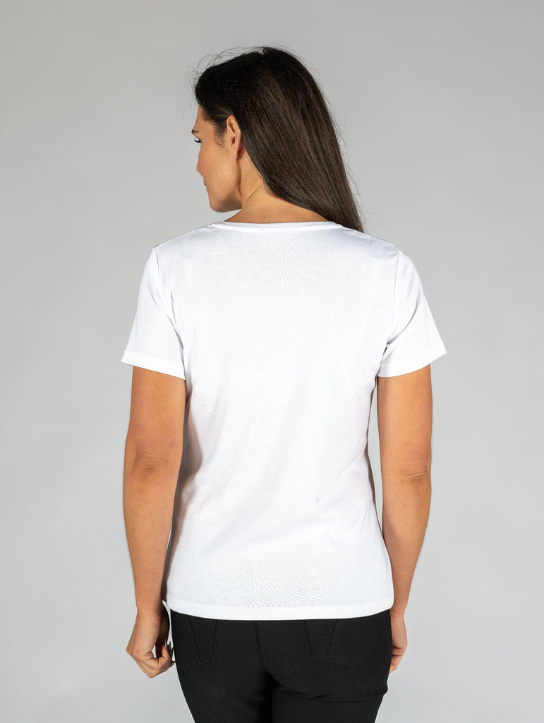 Paisley Print White T Shirt-T Shirts-Paco