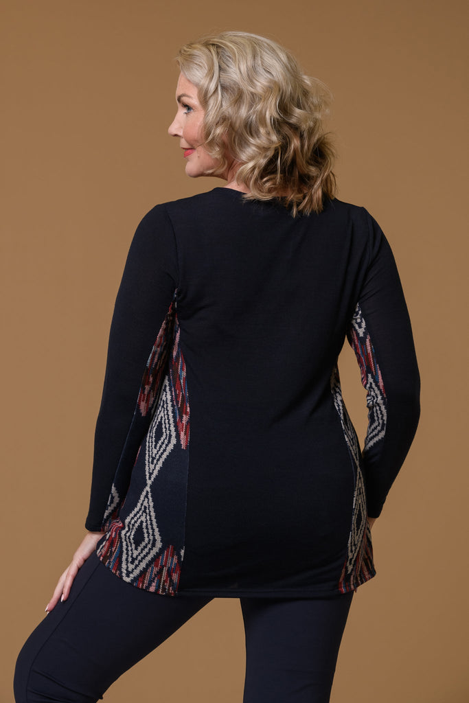 Panel Aztec Top-Navy-Tops-Paco