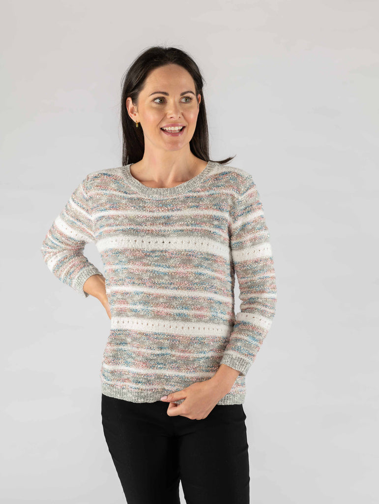 Pastel Stripe jumper-Jumpers & Cardigans-Paco