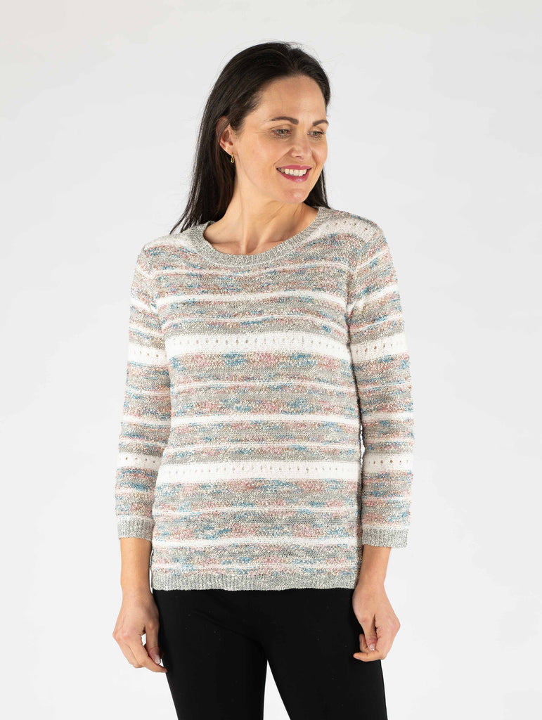 Pastel Stripe Jumper-Jumpers & Cardigans-Paco