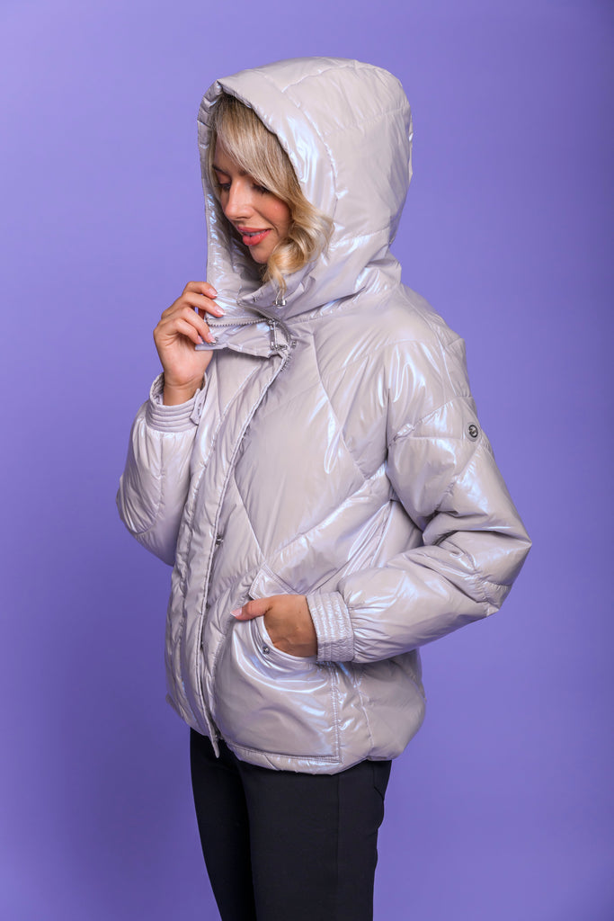 Pearl Quilted Jacket-Silver-Jackets-Paco