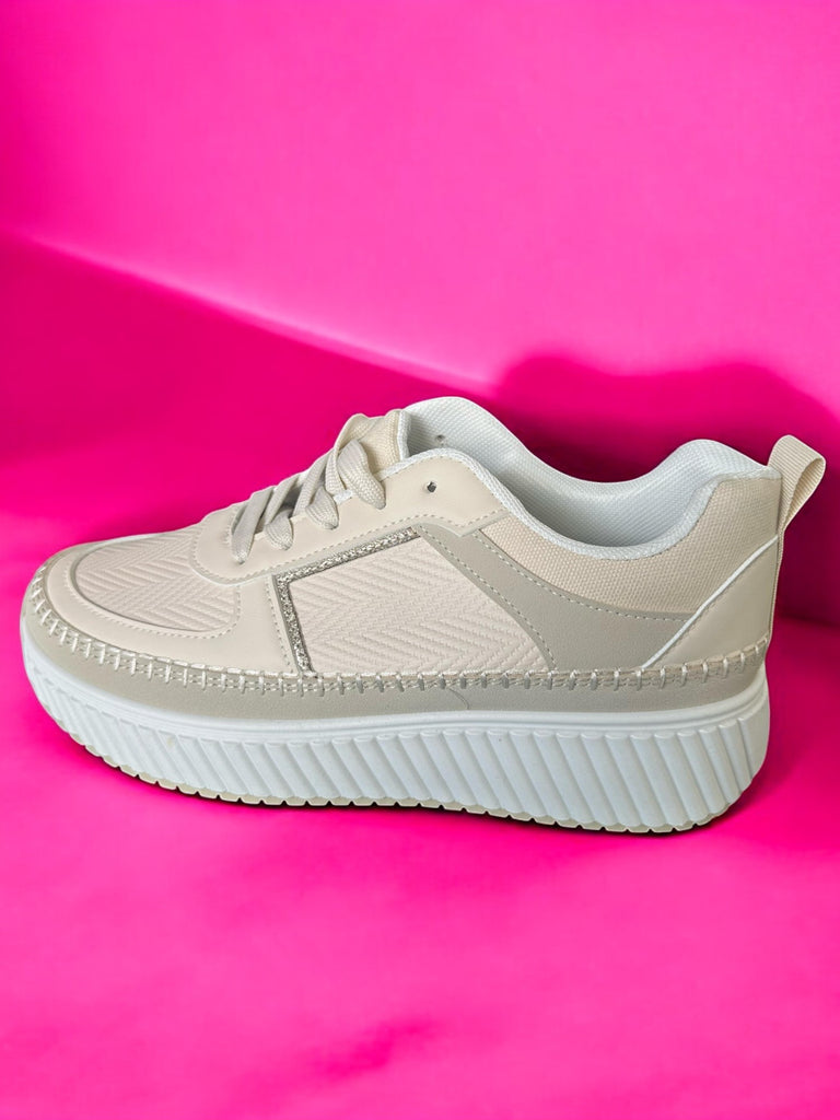 Platform trainer - Beige-Shoes-Paco