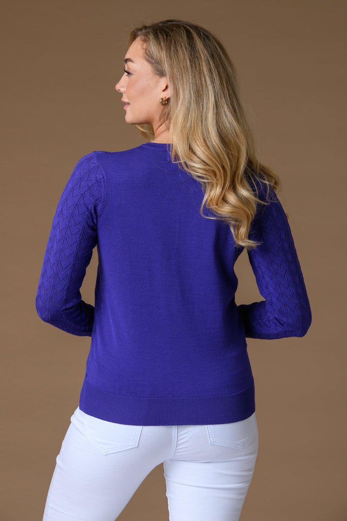 Pointelle Cardi - Purple-cardigan-Paco