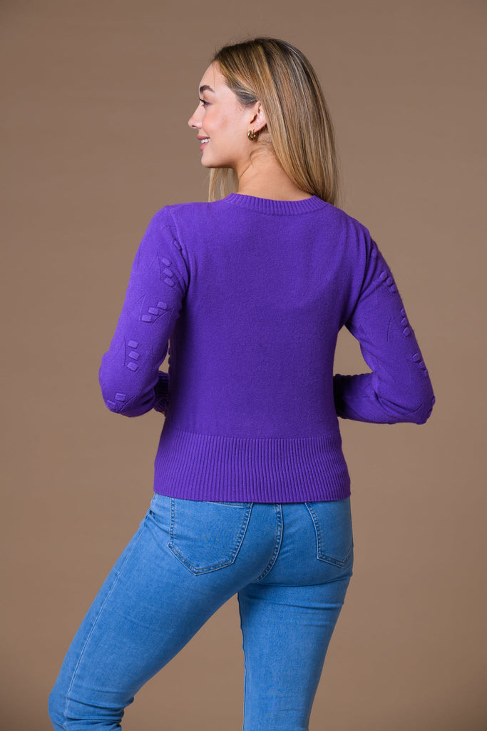 Pointelle & Dot Sweater-Knitwear-Paco