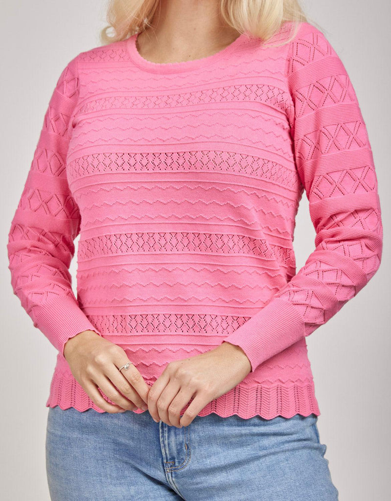 Pointelle Textured Jumper-Jumpers & Cardigans-Paco