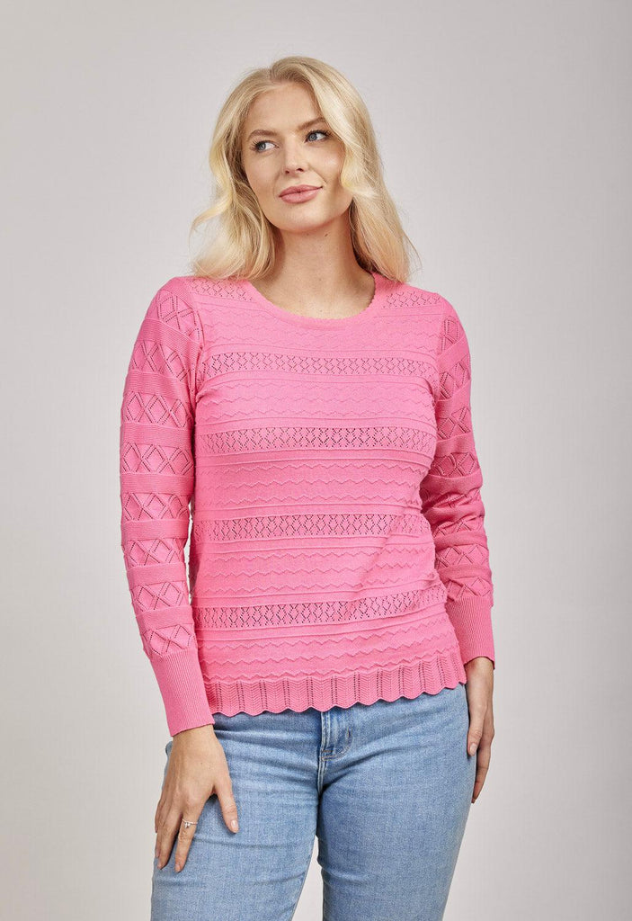 Pointelle Textured Jumper-Jumpers & Cardigans-Paco