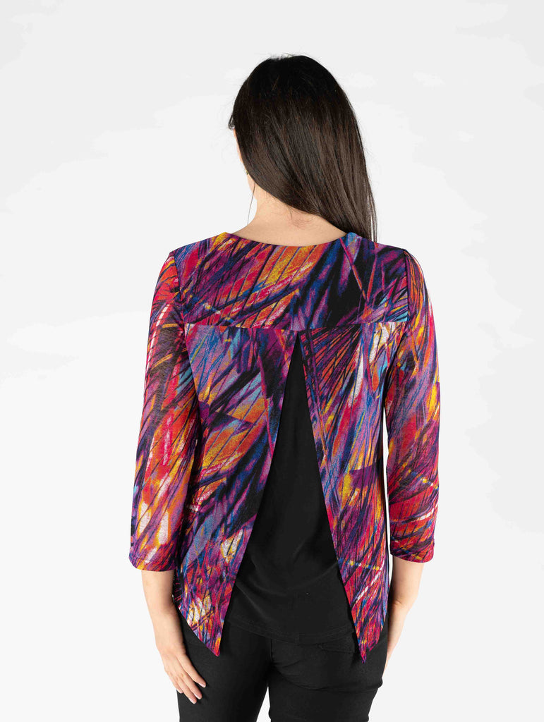 Printed Layer Mesh Top-Tops-Paco