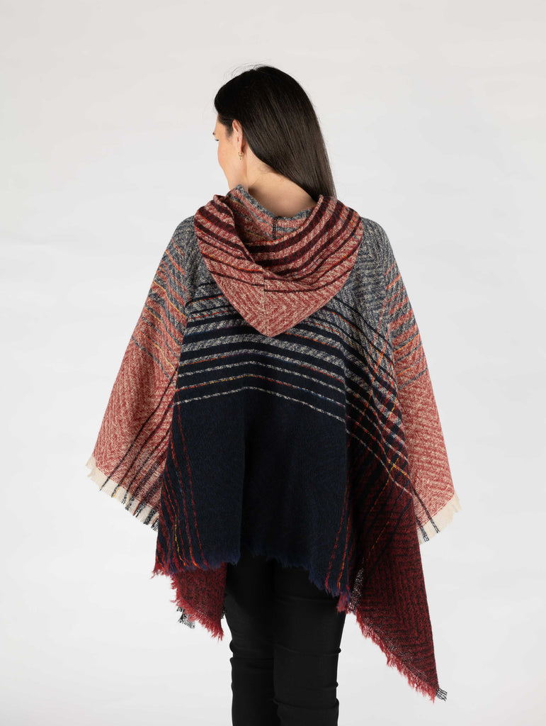 Red/Navy Strip Cape-Knitwear-Paco