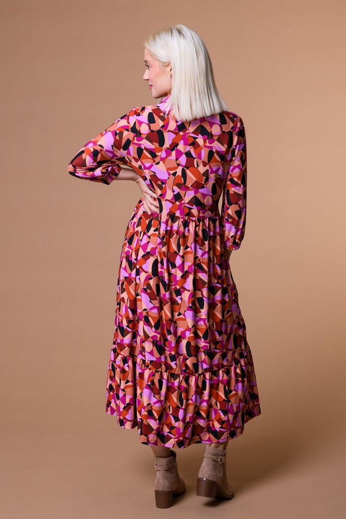 Retro Print Dress-Dresses-Paco