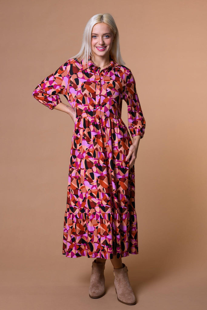 Retro Print Dress-Dresses-Paco