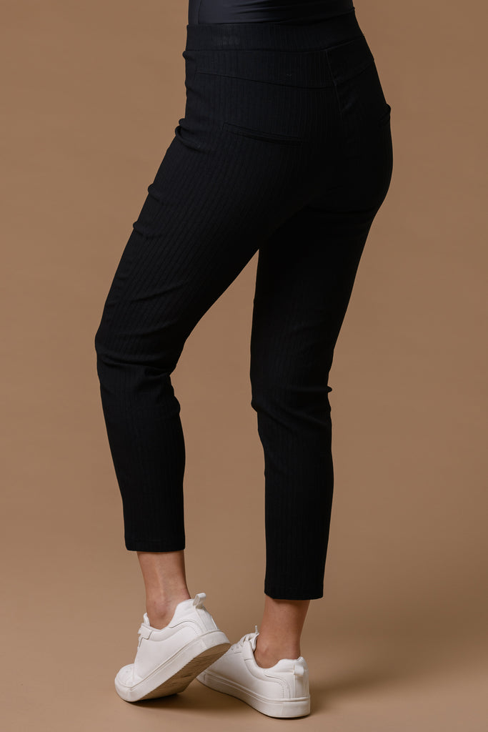 Ribbed Jegging Trousers BLACK-Trousers-Paco