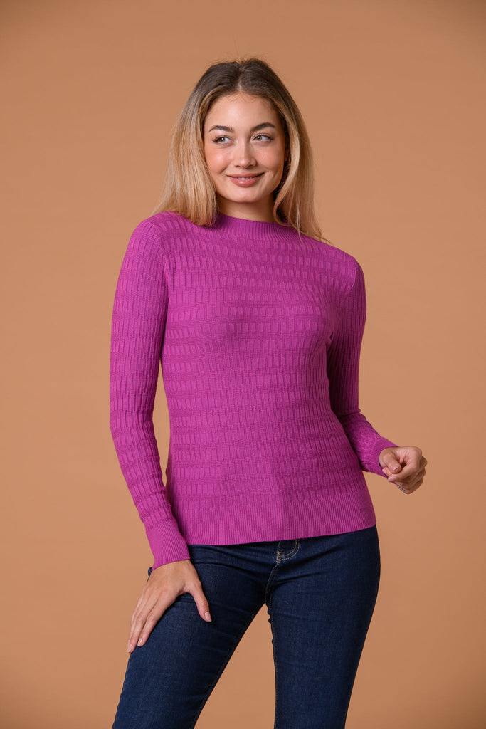 Ribbed Stretch Turtle Neck-Knitwear-Paco