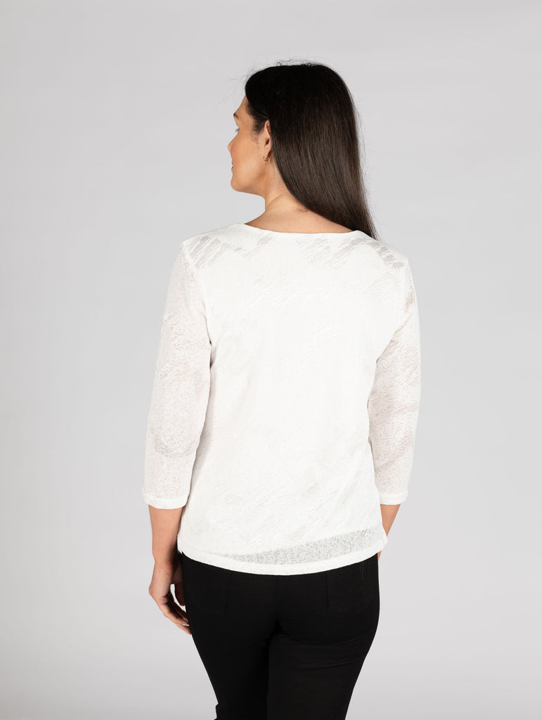 Round Neck Glitter Top-Tops-Paco