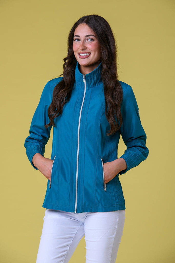 Seam Detail Jacket - Teal-Jackets-Paco