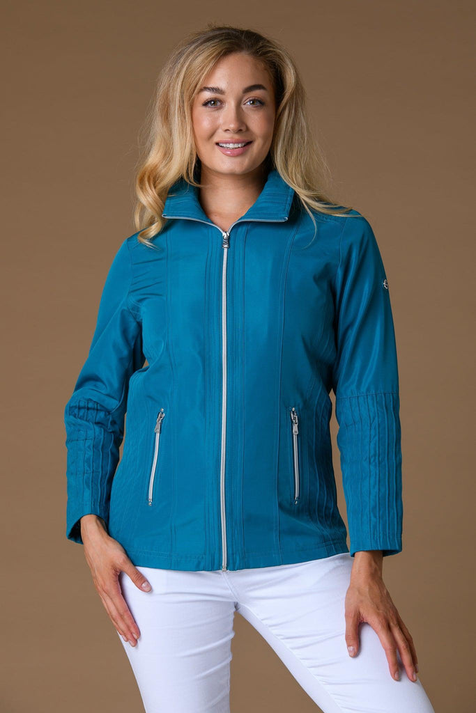 Seam Detail Jacket - Teal-Jackets-Paco