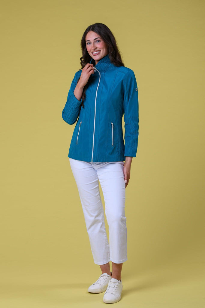 Seam Detail Jacket - Teal-Jackets-Paco