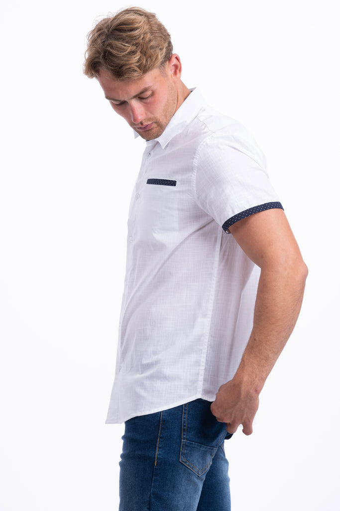 Short Sleeve Shirt - White-Tops-Paco