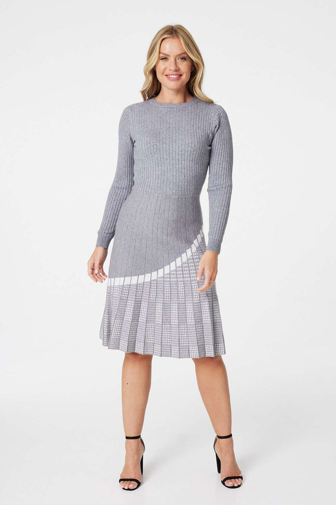Silver Knitted Dress-Dresses-Paco