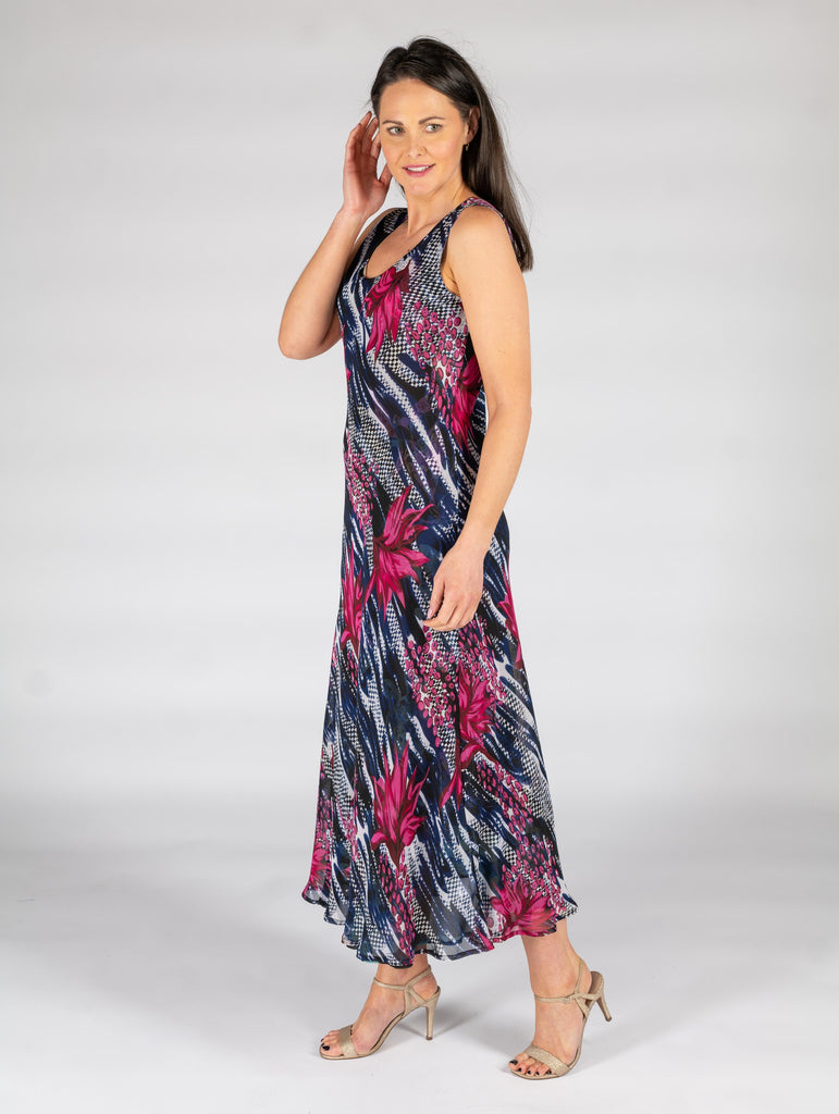 Sleeveless Printed Reversible Dress-Dresses-Paco