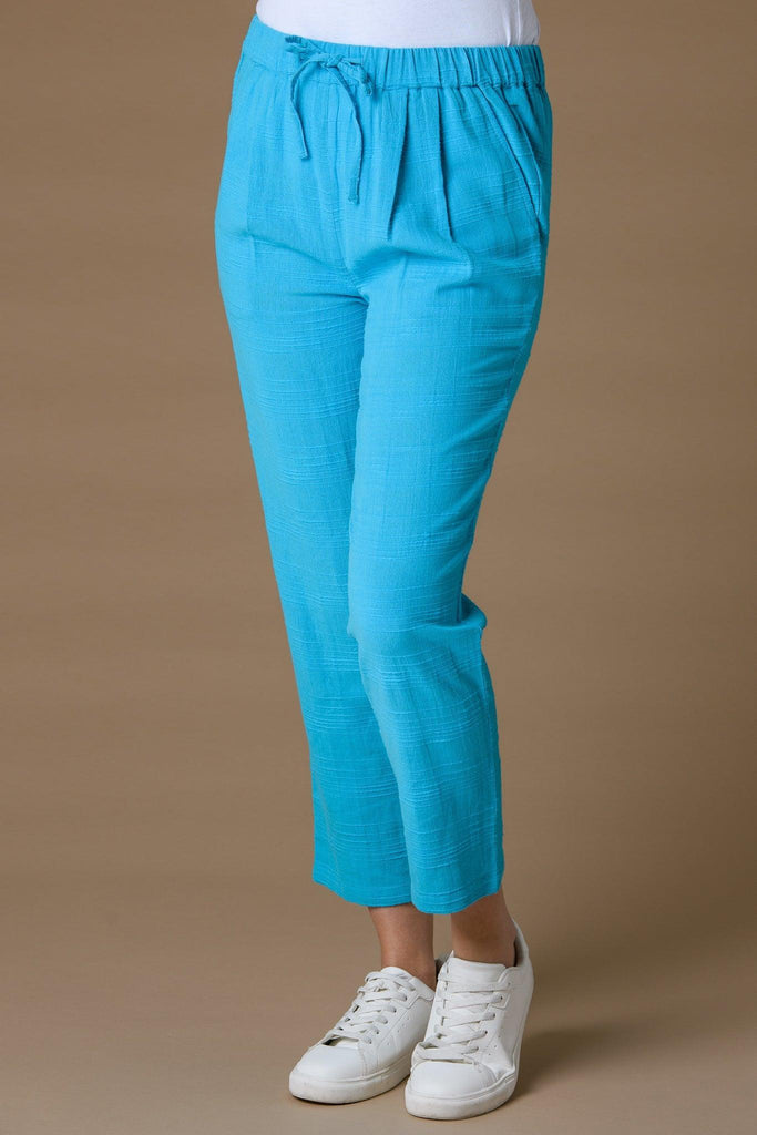 Slub Trousers - Turq-Bottoms-Paco