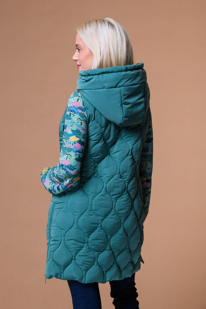 Soft Onion Quilt Gilet- Green-Gilets-Paco