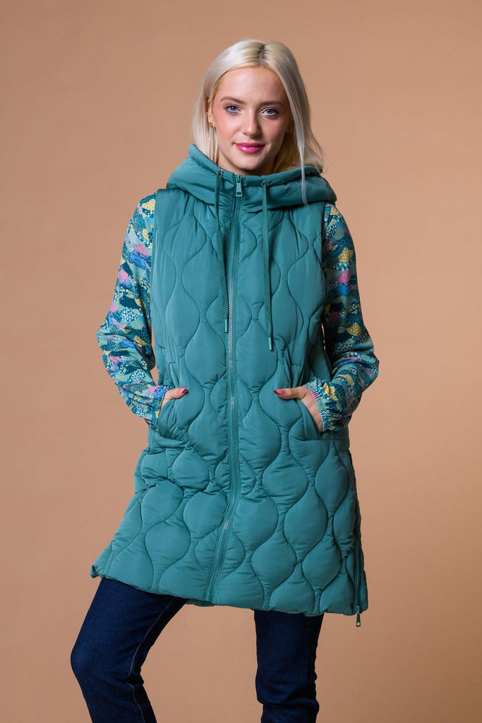 Soft Onion Quilt Gilet- Green-Gilets-Paco