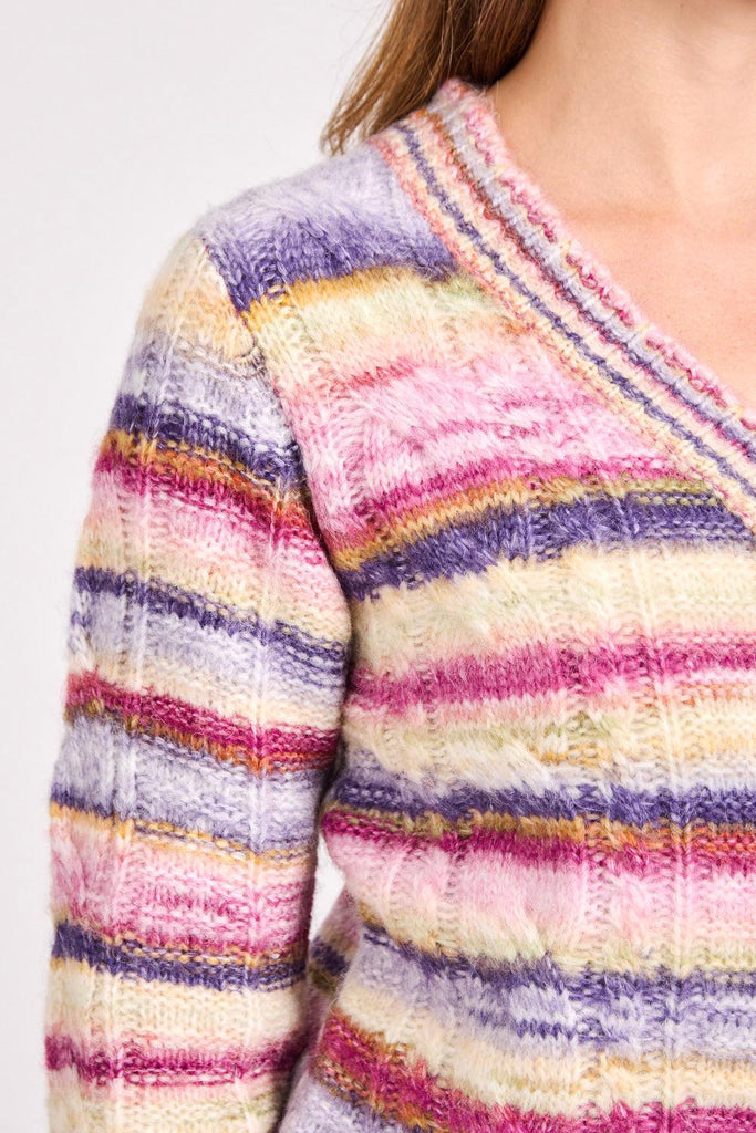 Space Dye Cable Cardigan-Knitwear-Paco