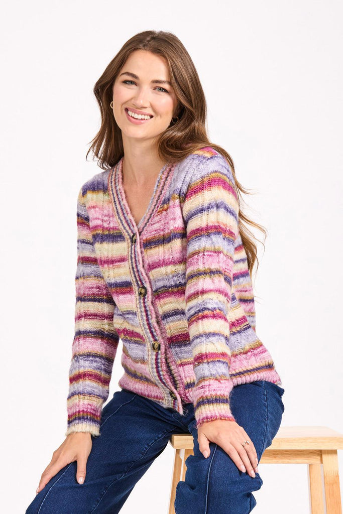 Space Dye Cable Cardigan-Knitwear-Paco