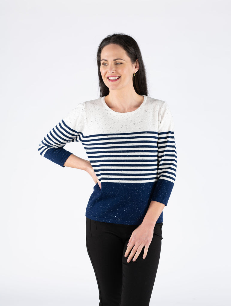 Speckle Stripe Jumper-Jumpers & Cardigans-Paco