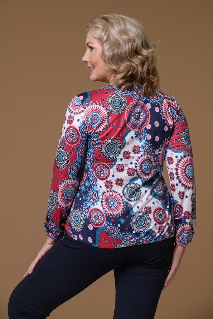 Spiral Print S.Soft Top NAVY-Tops-Paco