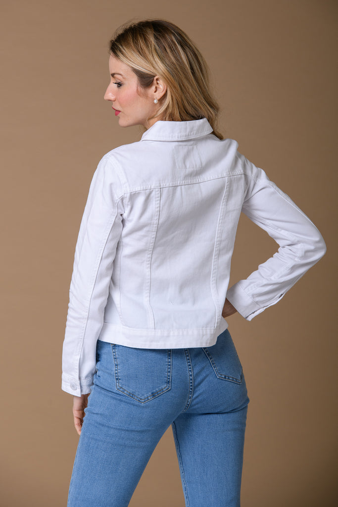 Spring Denim Jacket - White-Jackets-Paco