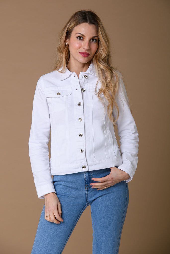 Spring Denim Jacket - White-Jackets-Paco