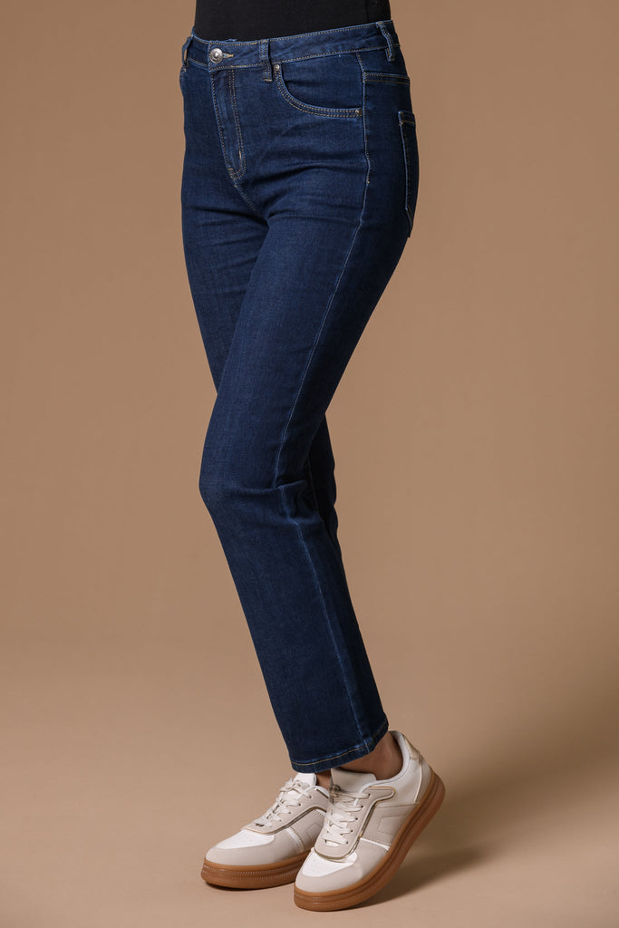 Straight Leg Denims 27" Leg- Dark Blue-Trousers-Paco