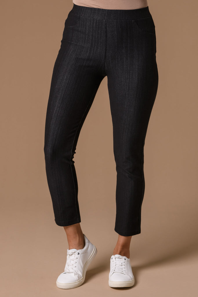 Stretch Denim Jeggings Black-trousers-Paco