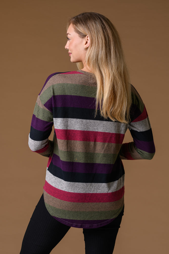 Stripe Brush Top MULTI-Casualwear-Paco