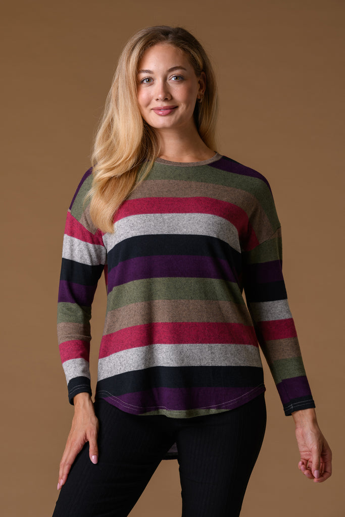Stripe Brush Top MULTI-Casualwear-Paco