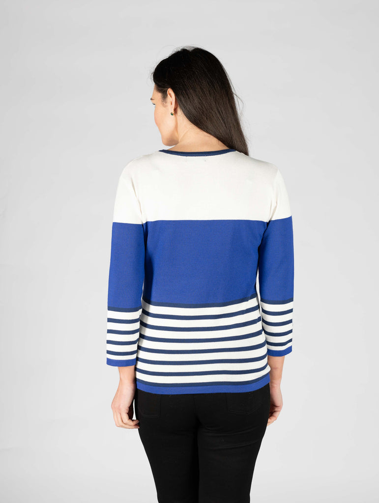 Stripe Contrast Jumper-Jumpers & Cardigans-Paco