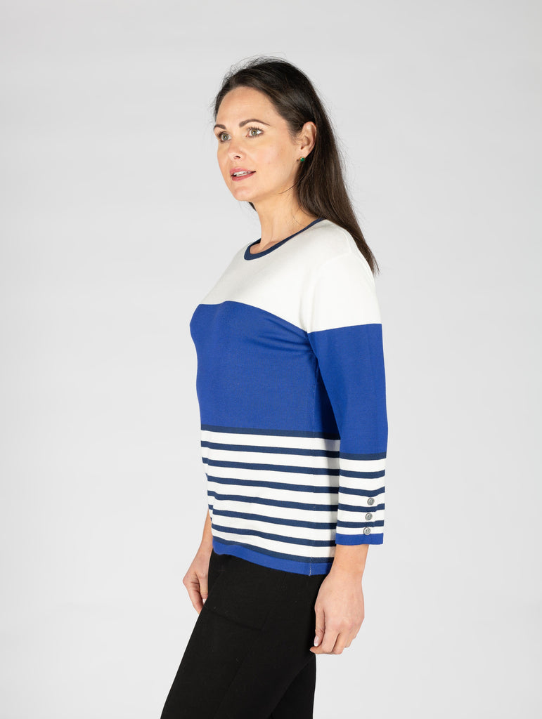 Stripe Contrast Jumper-Jumpers & Cardigans-Paco