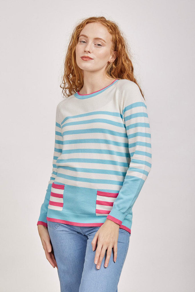 Stripe Jumper With Pockets-Paco