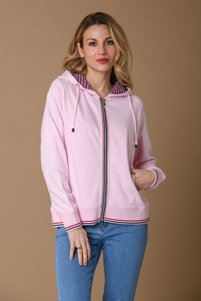 Stripe Lining Hoody - Pink-Sportswear-Paco