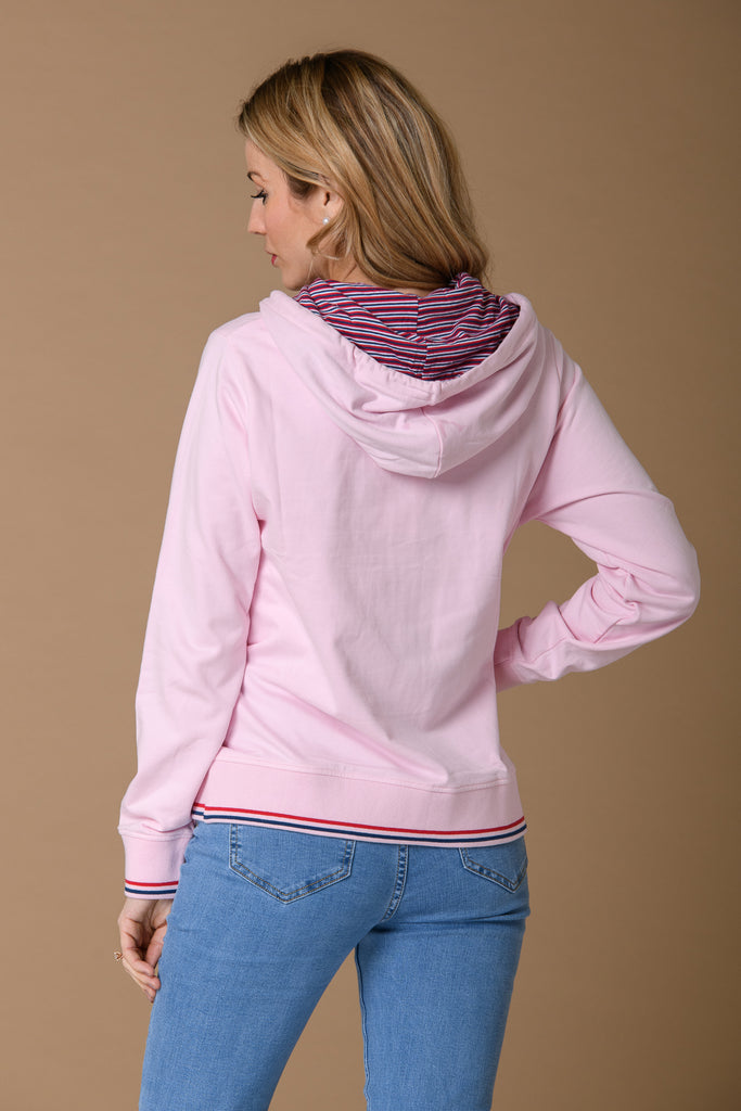 Stripe Lining Hoody - Pink-Sportswear-Paco