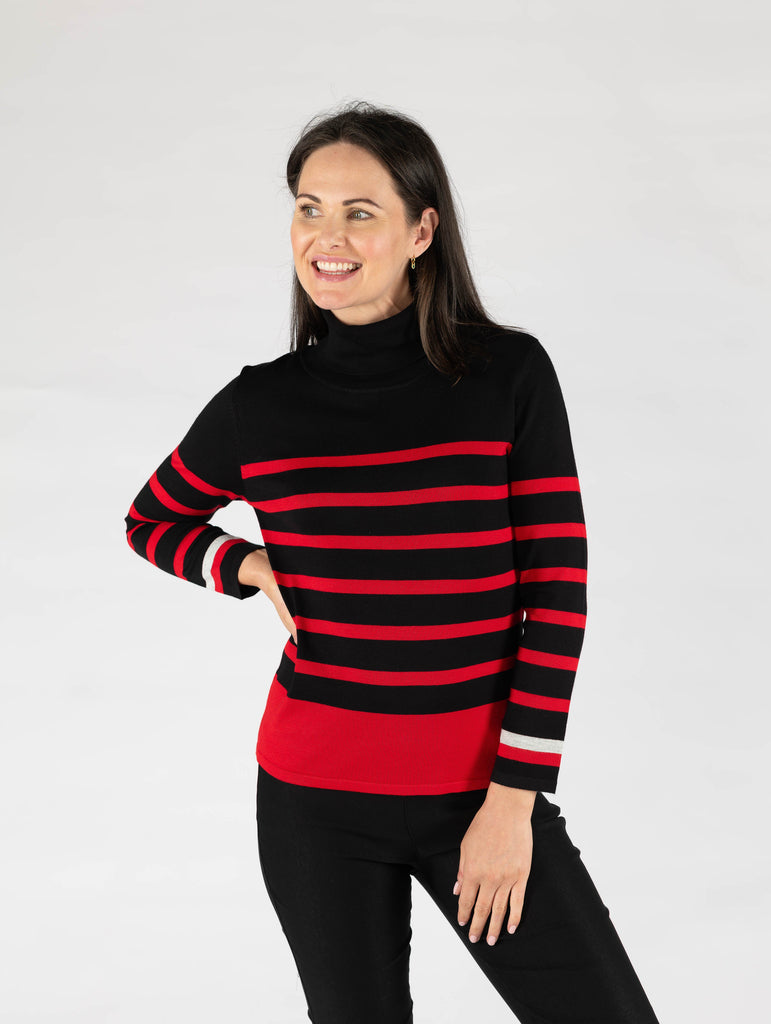 Stripe Roll neck-Jumpers & Cardigans-Paco