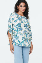 Metallic Floral Print Blouse T734966 GREEN